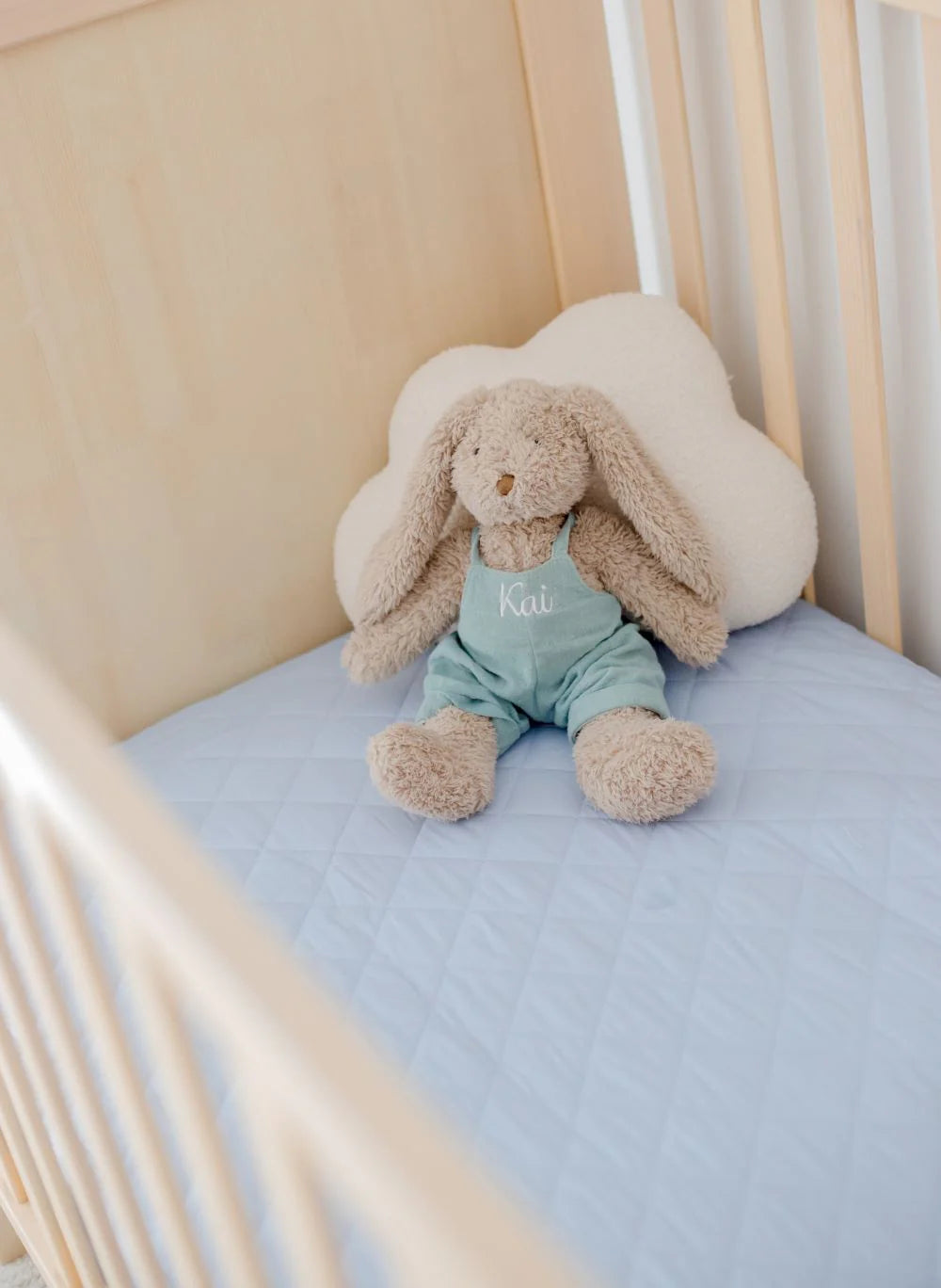 Bambella Designs Waterproof Cot Sheet | Dusty Blue
