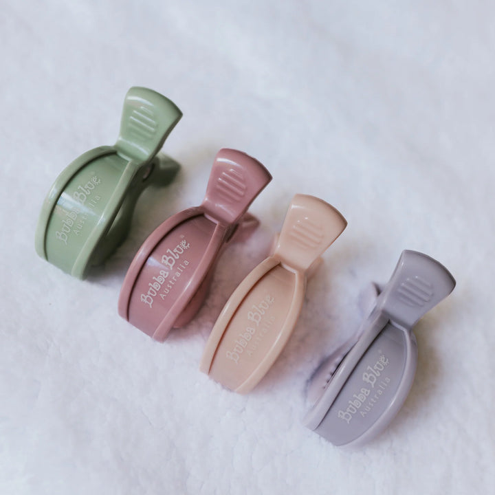 Bubba Blue 4pk Pram Clips Girl Pack - Dusty Berry/Salmon/Lilac/Olive