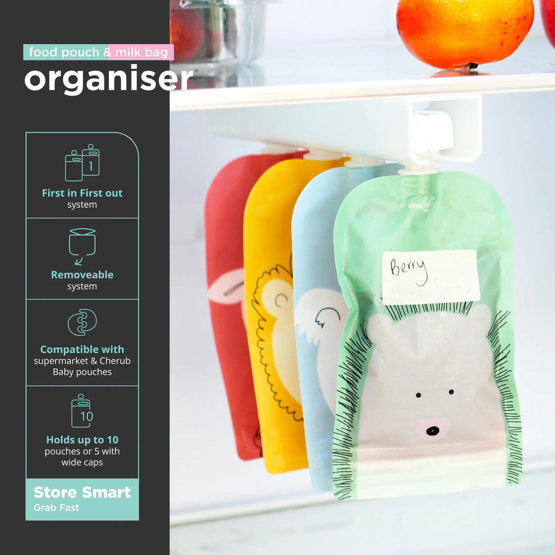 Cherub Baby Reusable Baby Food / Yoghurt Pouches Bundle Kit | Cerulean & Sage V2