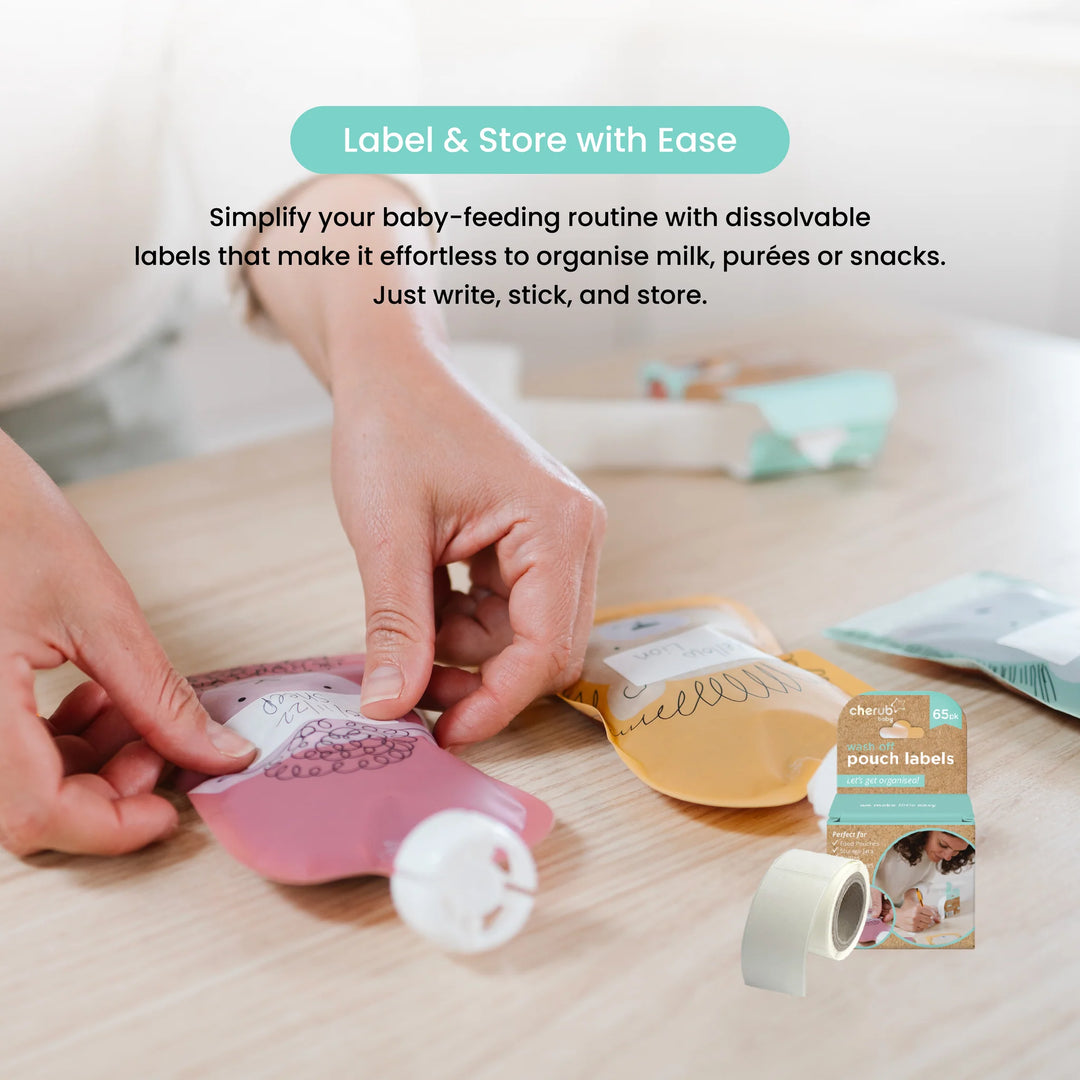 Cherub Baby Reusable Baby Food / Yoghurt Pouches Bundle Kit | Cerulean & Sage V2
