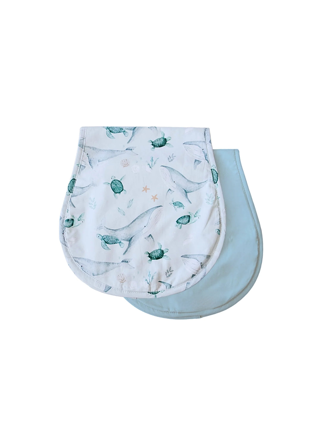 Bambella Designs Burp Cloth 2 Pack |Turtle Bay & Dusty Sky Blue