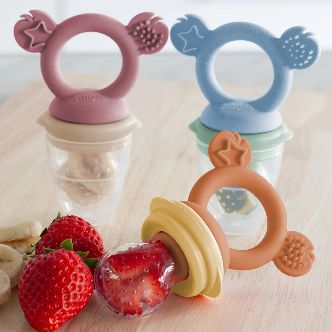Cherub Baby SILICONE FRESH FOOD FEEDER / NIBBLE TRAY / REPLACEMENT 2PK NET - CERULEAN/SAGE