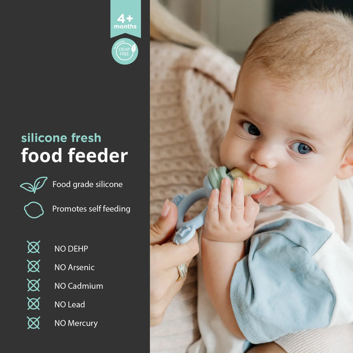 Cherub Baby SILICONE FRESH FOOD FEEDER / NIBBLE TRAY / REPLACEMENT 2PK NET - CERULEAN/SAGE