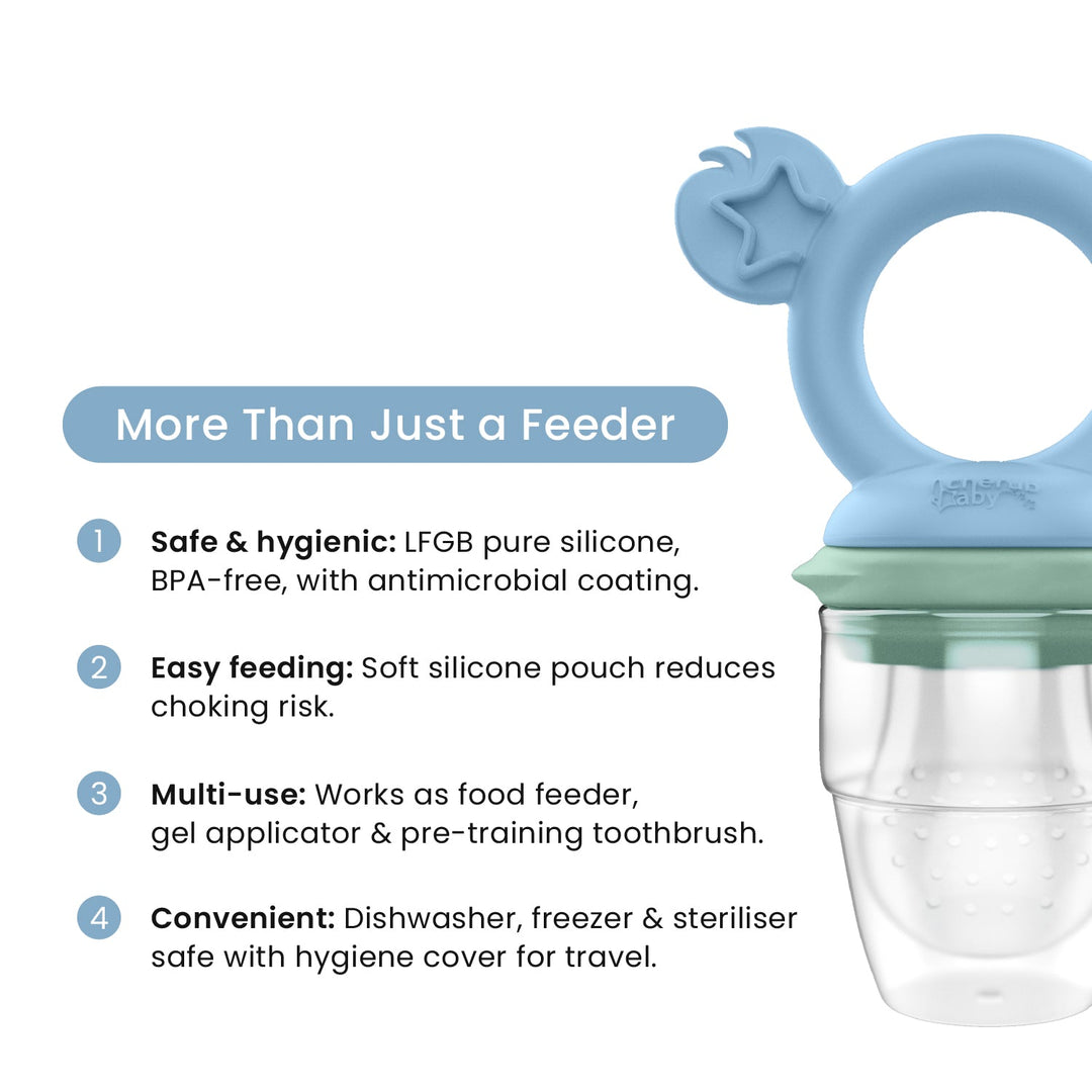 Cherub Baby SILICONE FRESH FOOD FEEDER / NIBBLE TRAY / REPLACEMENT 2PK NET - CERULEAN/SAGE