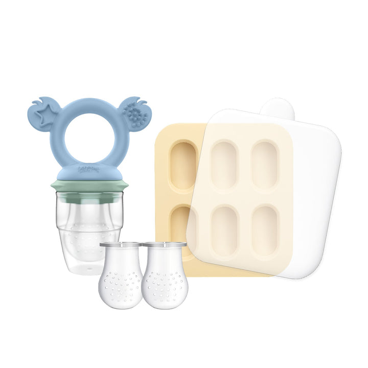 Cherub Baby SILICONE FRESH FOOD FEEDER / NIBBLE TRAY / REPLACEMENT 2PK NET - CERULEAN/SAGE