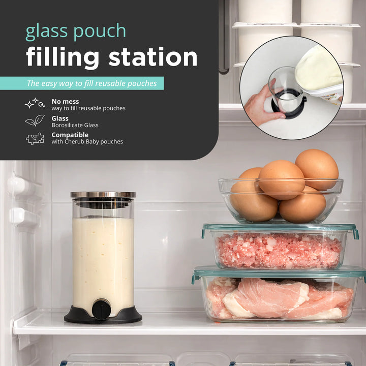 Cherub Baby BOROSILICATE GLASS & SILICONE POUCH FILLING STATION