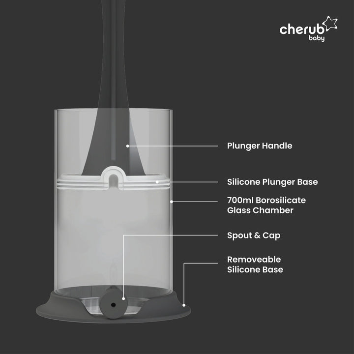 Cherub Baby BOROSILICATE GLASS & SILICONE POUCH FILLING STATION