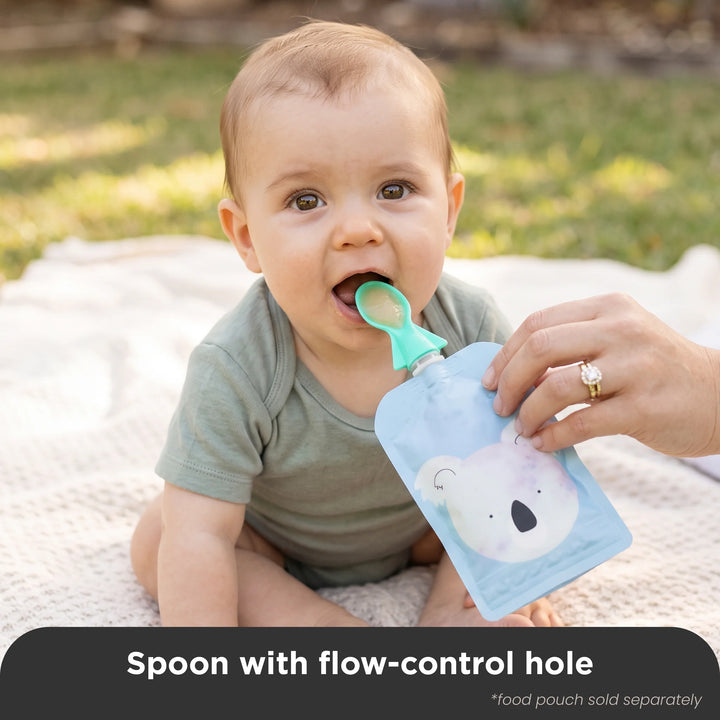 Cherub Baby UNIVERSAL FOOD POUCH SPOONS 2 PACK - AQUA/MINT