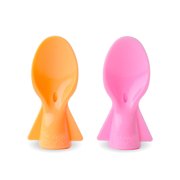 Cherub Baby UNIVERSAL FOOD POUCH SPOONS 2 PACK - PEACH/BLUSH