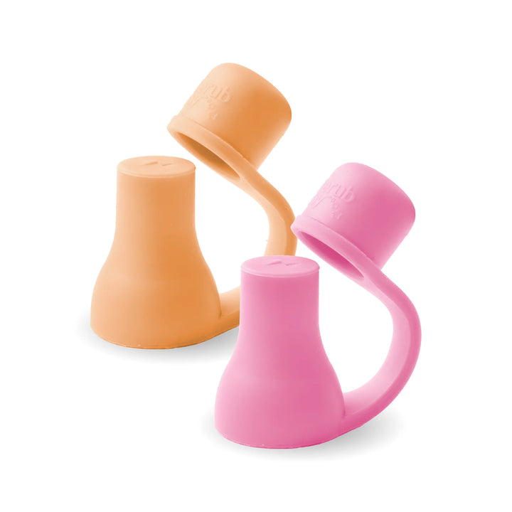 Cherub Baby SILICONE FOOD POUCH SOFT SPOUTS 2PK - PEACH/BLUSH
