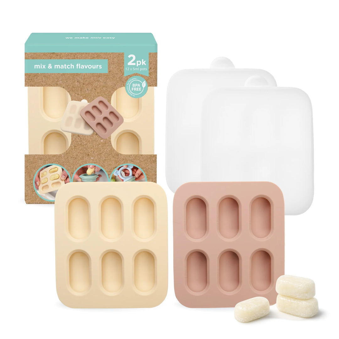 Cherub Baby SILICONE NIBBLE FREEZER TRAY 2PK -  DUSTY ROSE / SAND