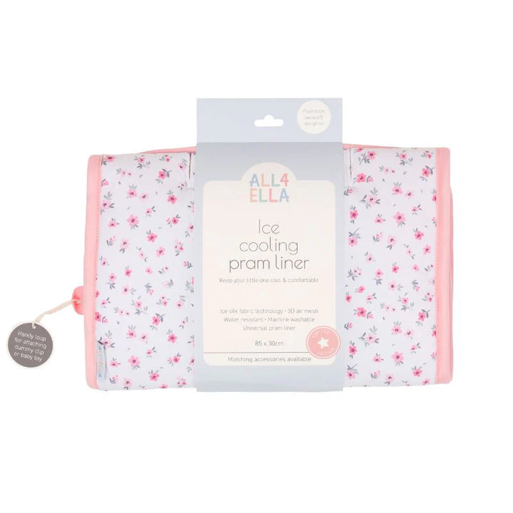 All4Ella Ice cooling pram liner - Pink Petals
