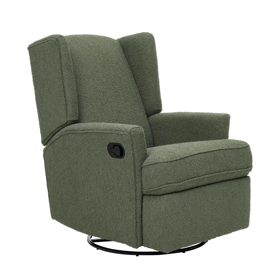 iL Tutto Chelsea Recliner Glider Chair in Olive Bouclé