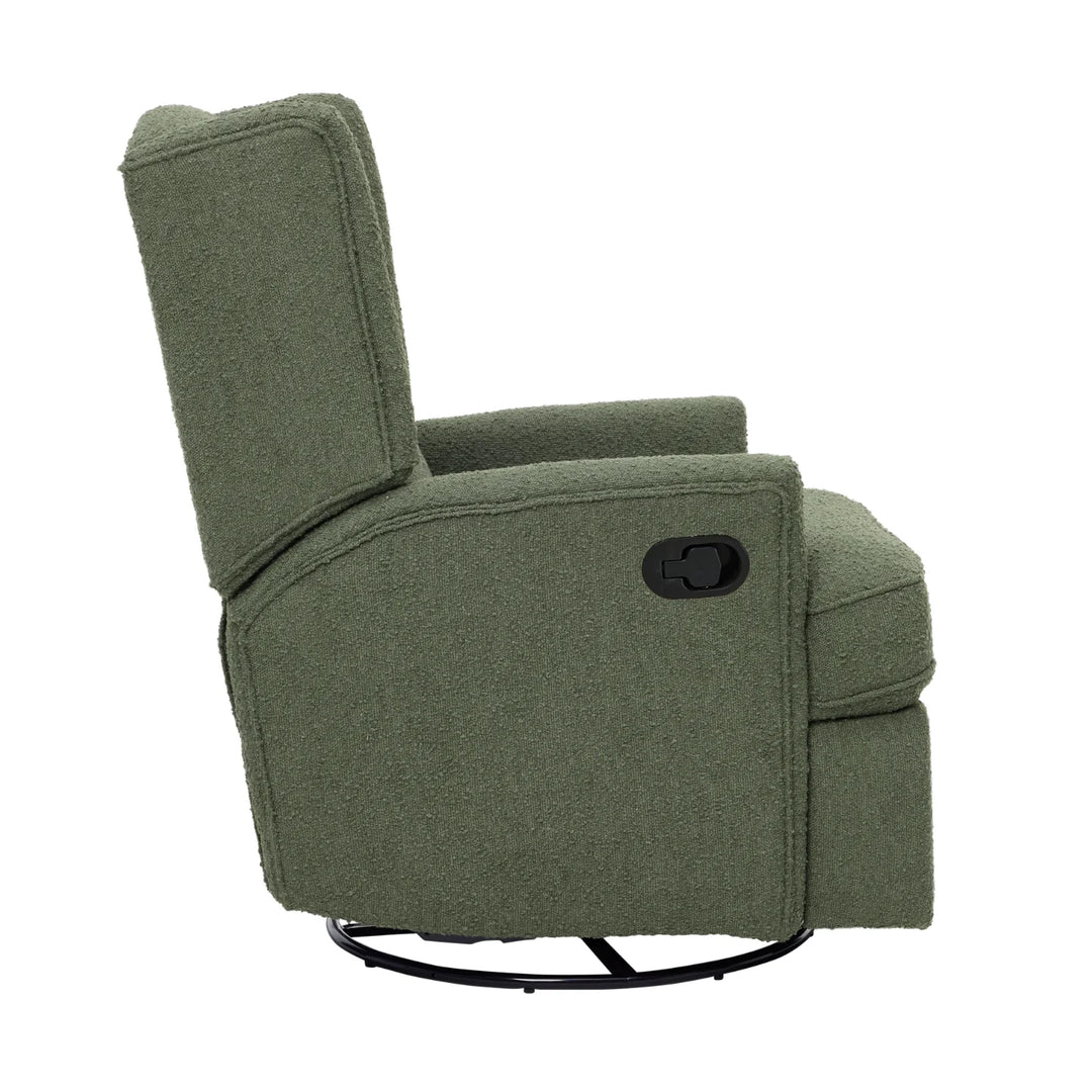 iL Tutto Chelsea Recliner Glider Chair in Olive Bouclé