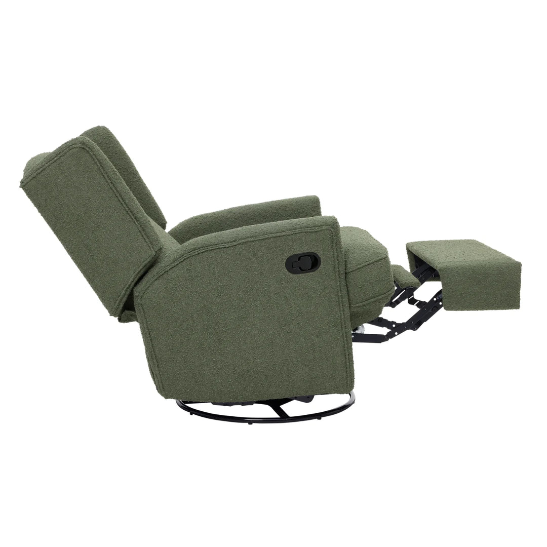iL Tutto Chelsea Recliner Glider Chair in Olive Bouclé