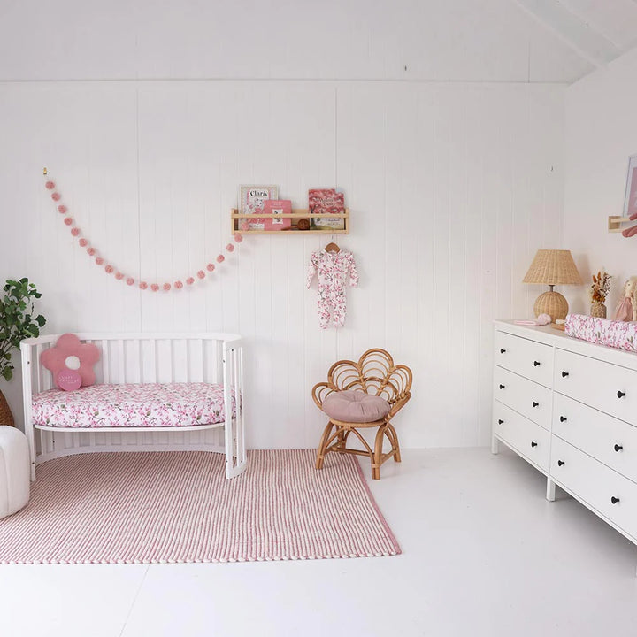 Snuggle Hunny Organic Fitted Cot Sheet - Cherry Blossom