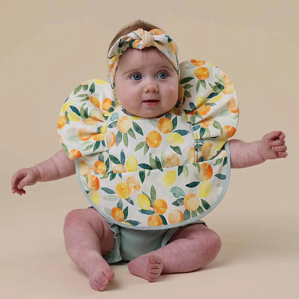 Snuggle Bib Waterproof - Citrus Squeeze Frill