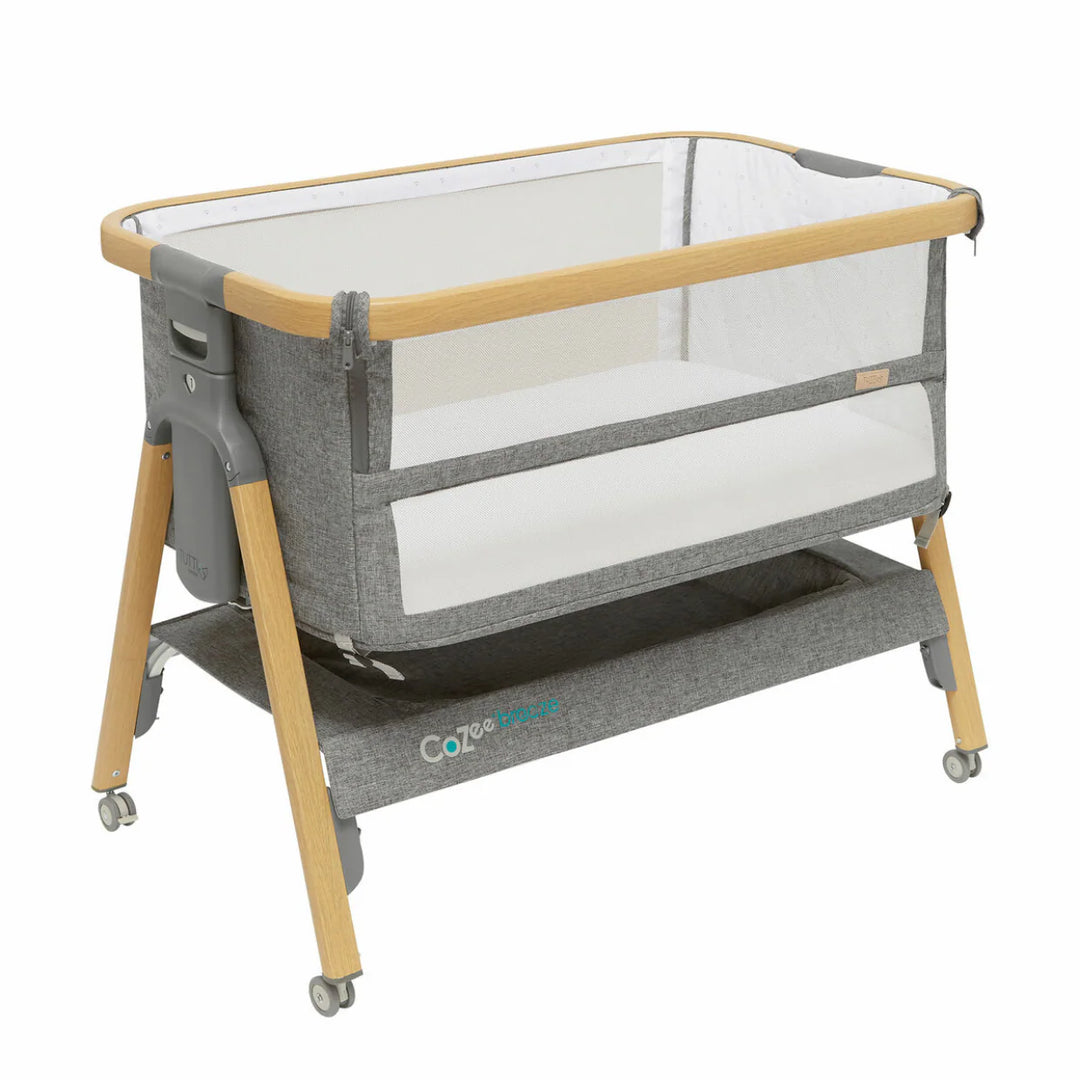CoZee Breeze Plus Co-sleeping Bassinet with Rocking Legs in Oak Charcoal