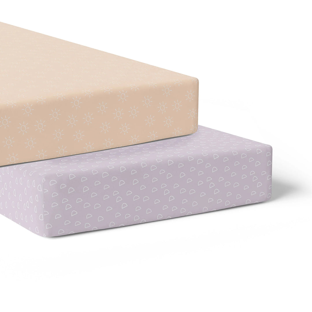 Bubba Blue Nordic 2pk Jersey Cot Fitted Sheets Peach/Lilac
