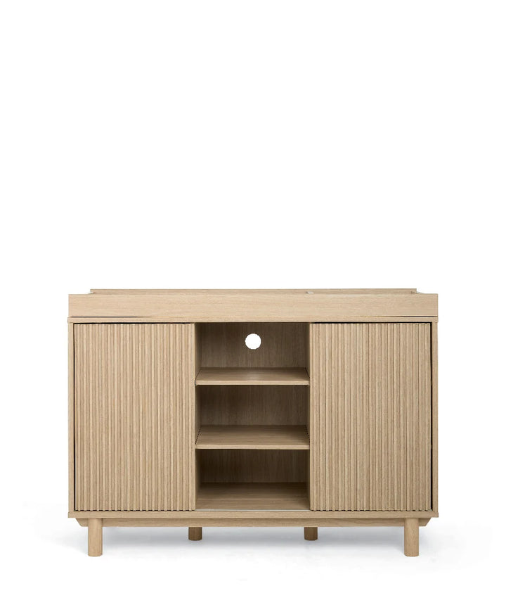 Mamas & Papas Oska Cotbed & 3 drawer WIDE Dresser Bundle (5 Pieces) - Oak