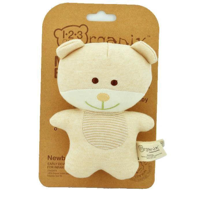 123 Grow Organix Cotton Buddy Squeaky Rattle - Bear