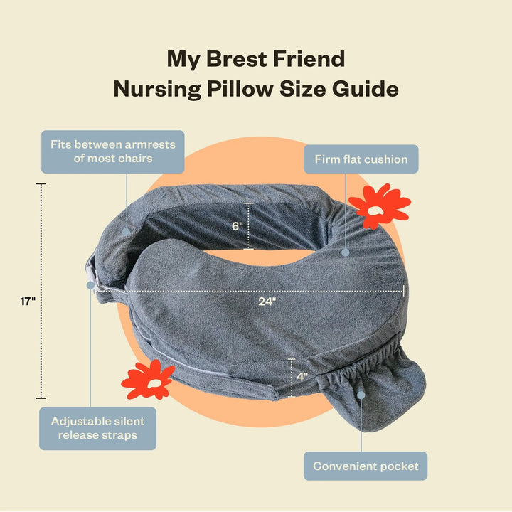 My Brest Friend Breastfeeding Pillow Deluxe - Evening Grey