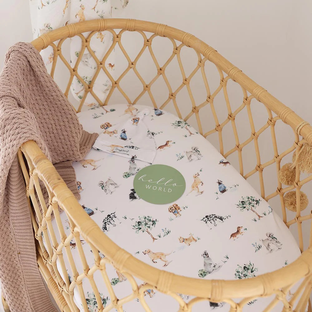 Bassinet Sheet / Change Pad Cover Dog Park