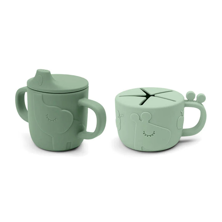 Done by Deer Peekaboo Spout & Snack Cup Set - Green