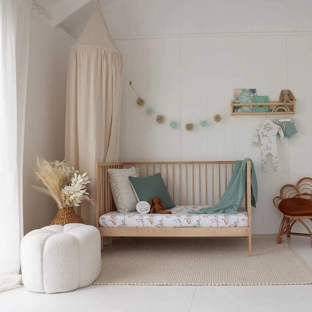 Snuggle Hunny Organic Fitted Cot Sheet - Duck Pond