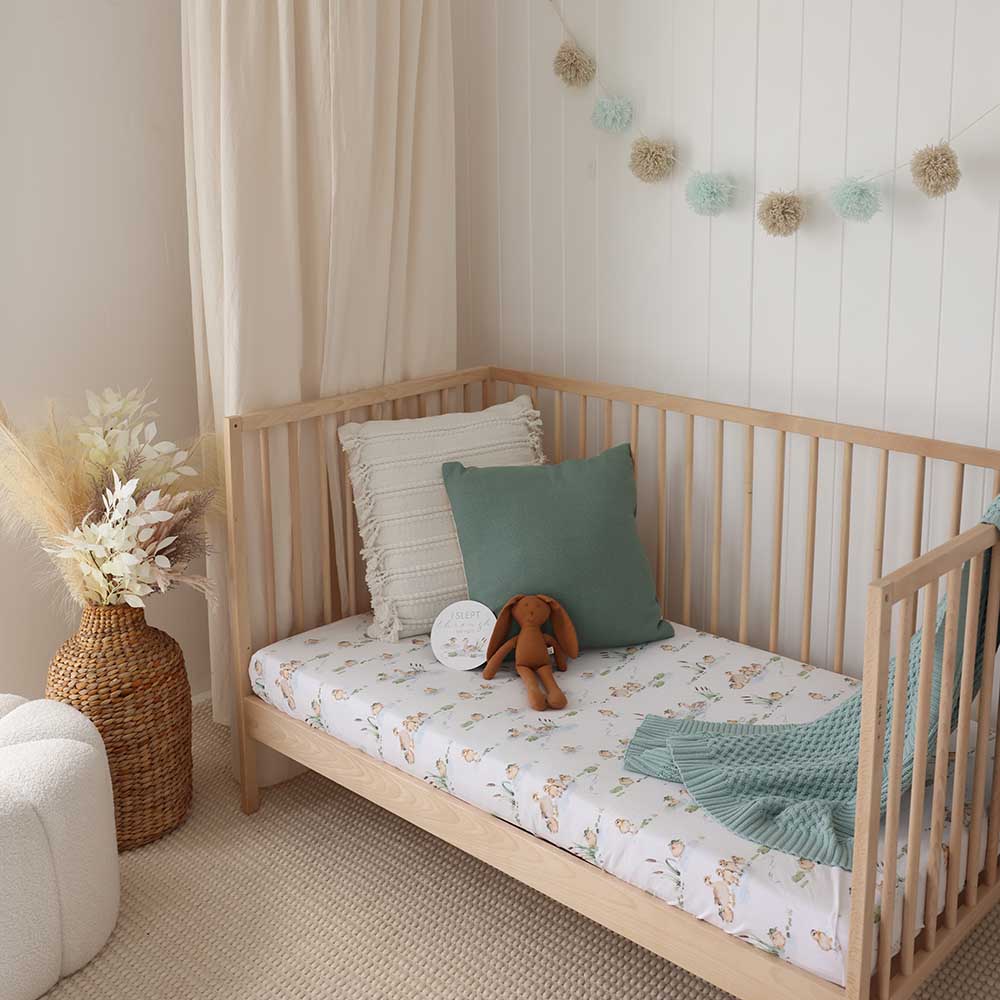 Snuggle Hunny Organic Fitted Cot Sheet - Duck Pond