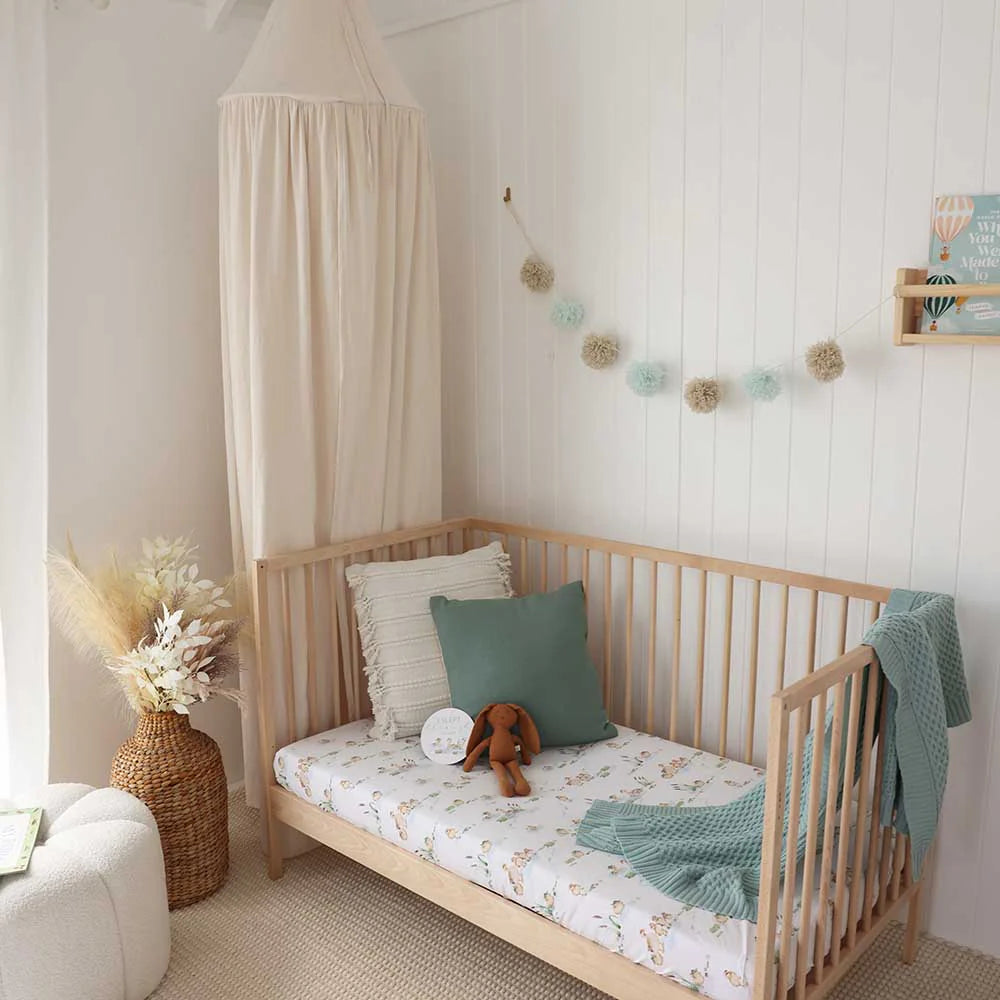 Snuggle Hunny Organic Fitted Cot Sheet - Duck Pond