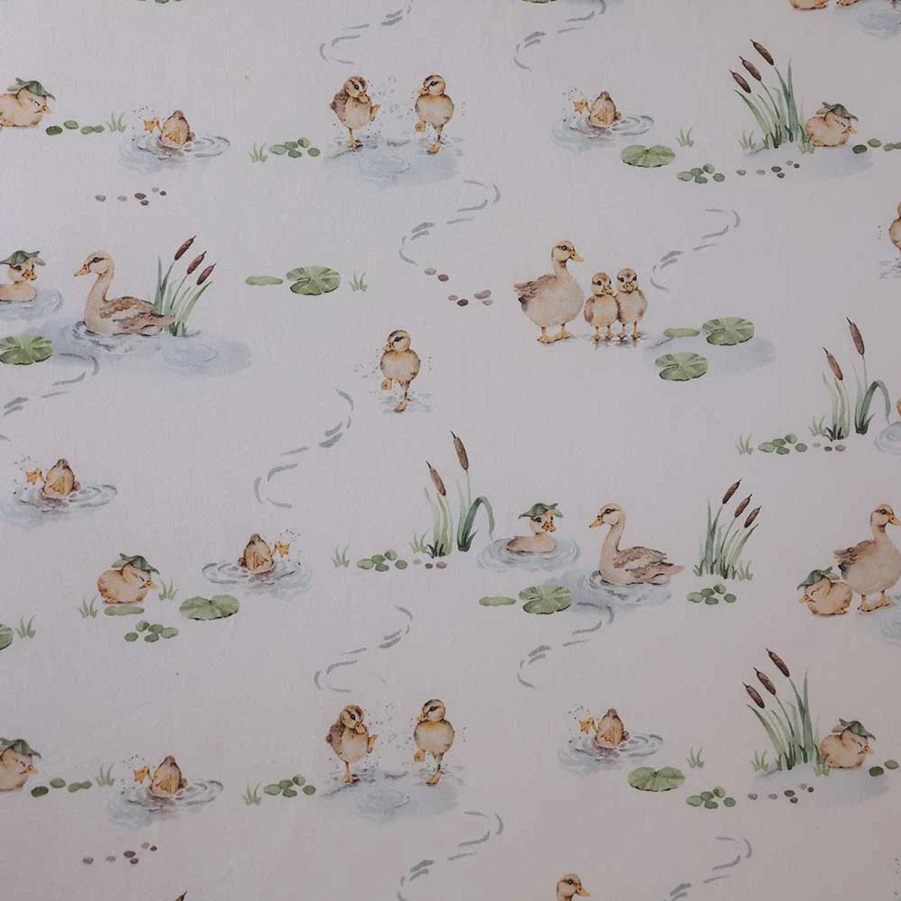 Snuggle Hunny Organic Fitted Cot Sheet - Duck Pond