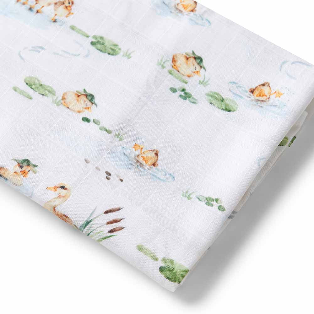 Organic Muslin Wrap - Duck Pond