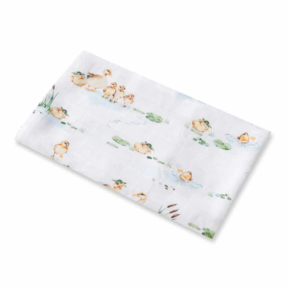 Organic Muslin Wrap - Duck Pond