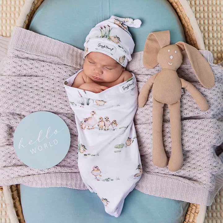 Snuggle Swaddle & Beanie Set - Duck Pond