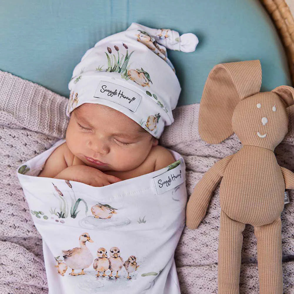 Snuggle Swaddle & Beanie Set - Duck Pond