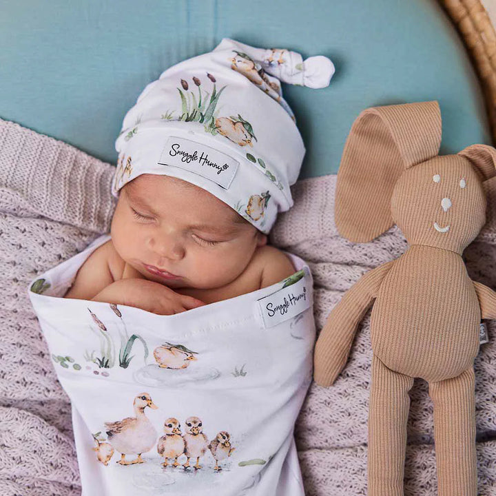 Snuggle Swaddle & Beanie Set - Duck Pond