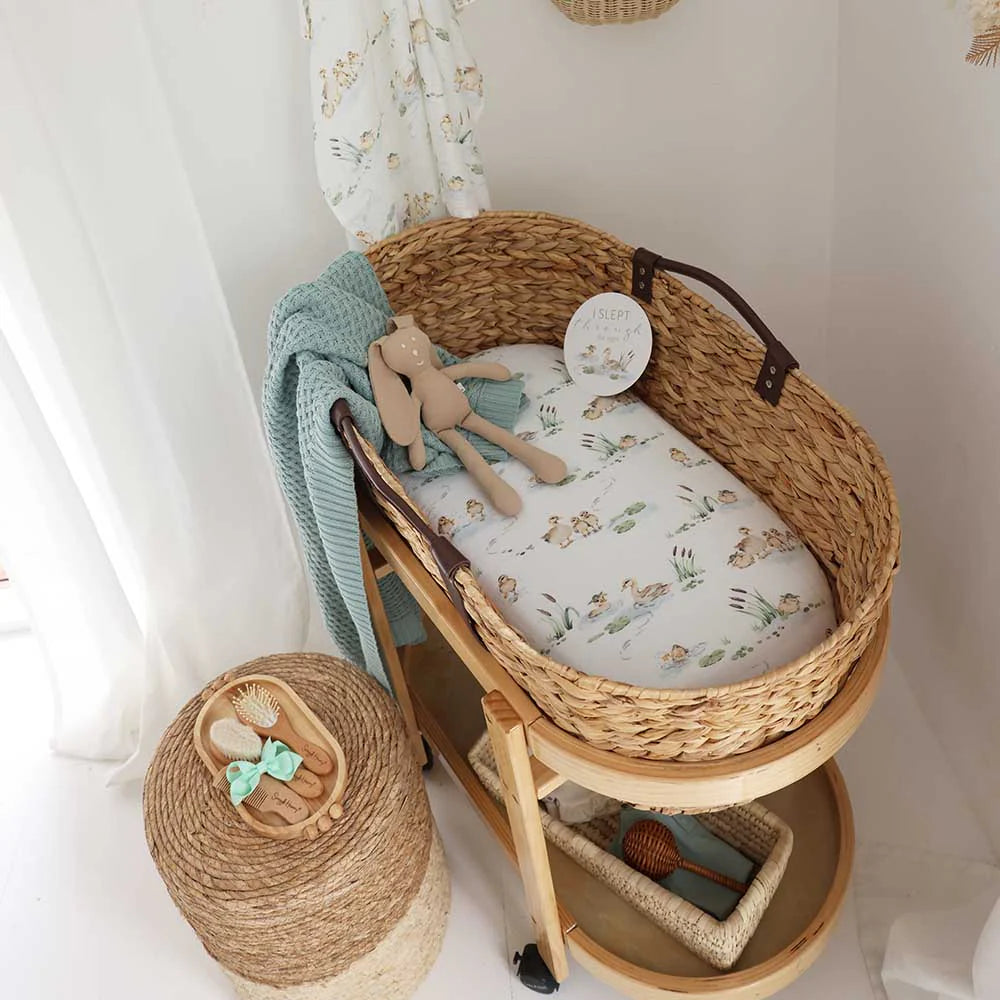 Bassinet Sheet / Change Pad Cover - Duck Pond