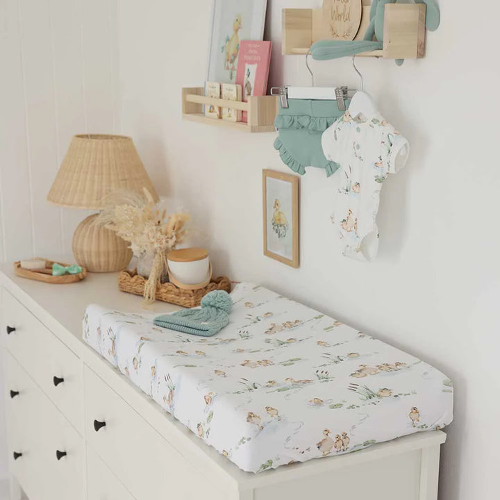 Bassinet Sheet / Change Pad Cover - Duck Pond