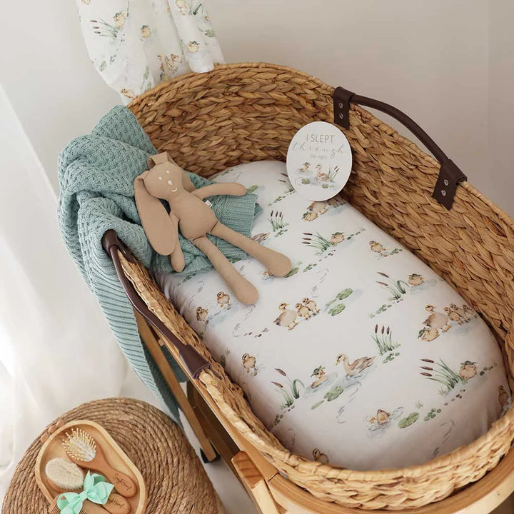 Bassinet Sheet / Change Pad Cover - Duck Pond