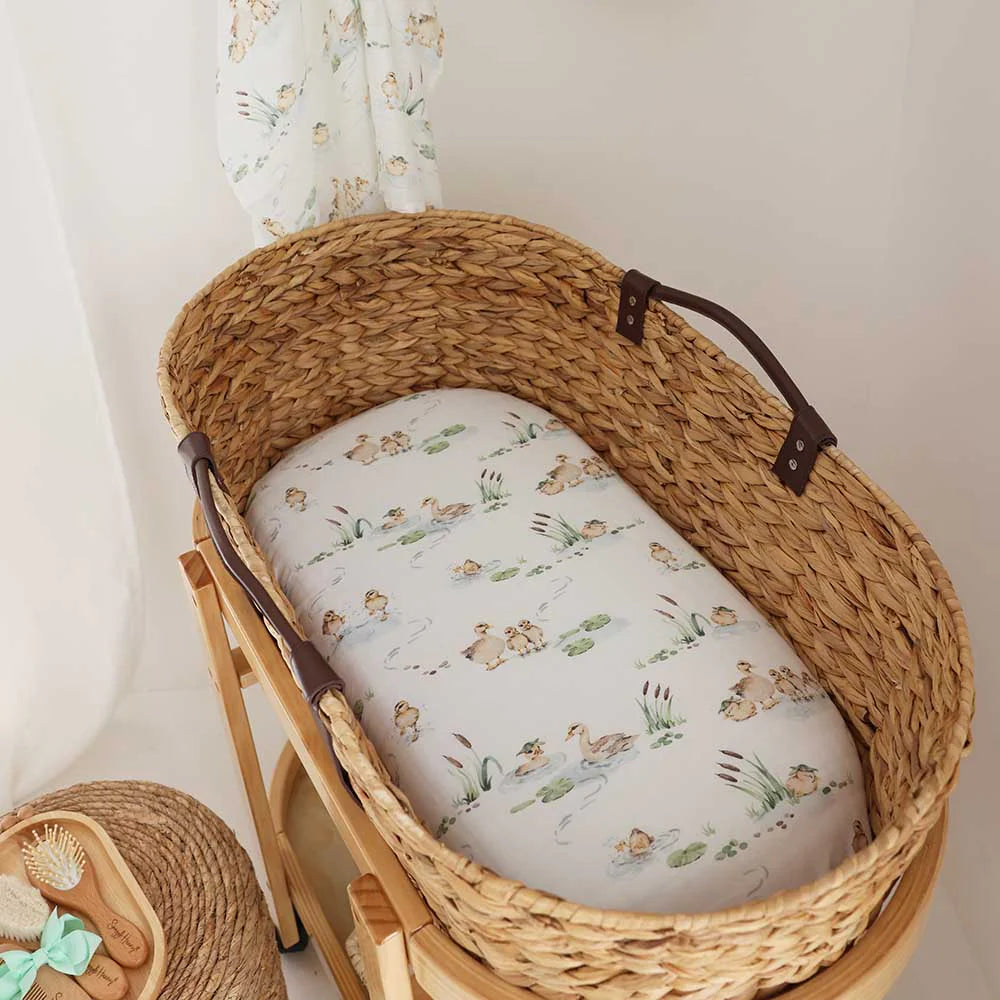Bassinet Sheet / Change Pad Cover - Duck Pond