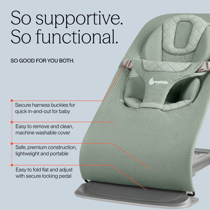 Ergobaby Evolve 3 in 1 Bouncer Mesh - Sage Green