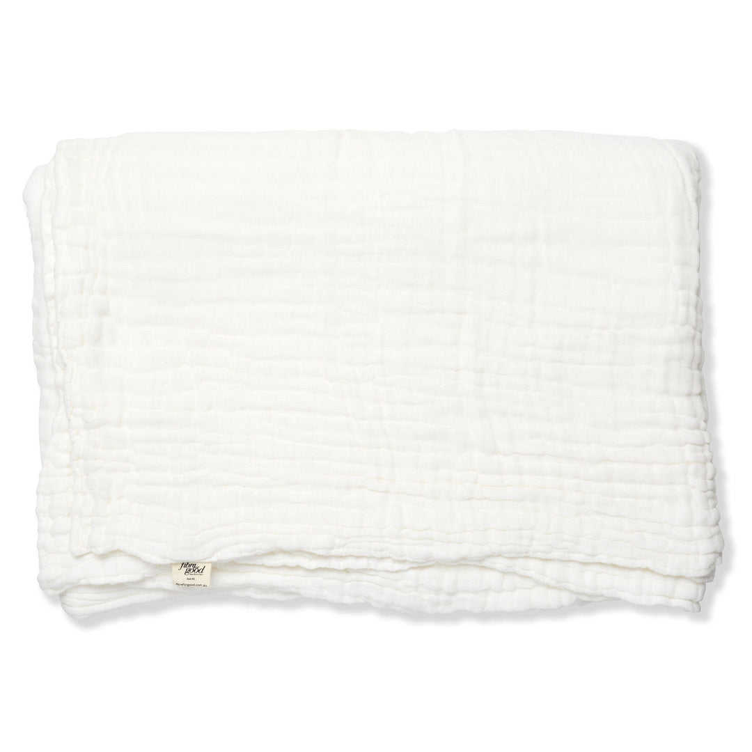 Fibre For Good Organic Cotton Baby Muslin Wrap - White