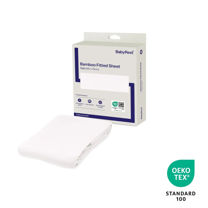Babyrest Fitted Sheet - Bamboo Suits Cots: Tommi, Bailey, Hague (140 x 70cm)