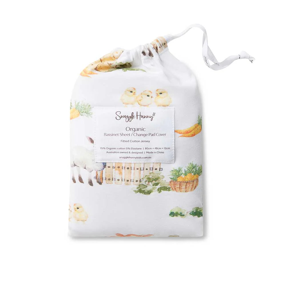 Bassinet Sheet / Change Pad Cover - Farm