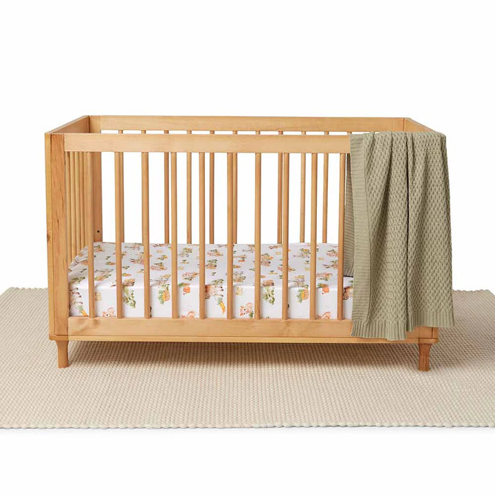 Organic Fitted Cot Sheet - Farm