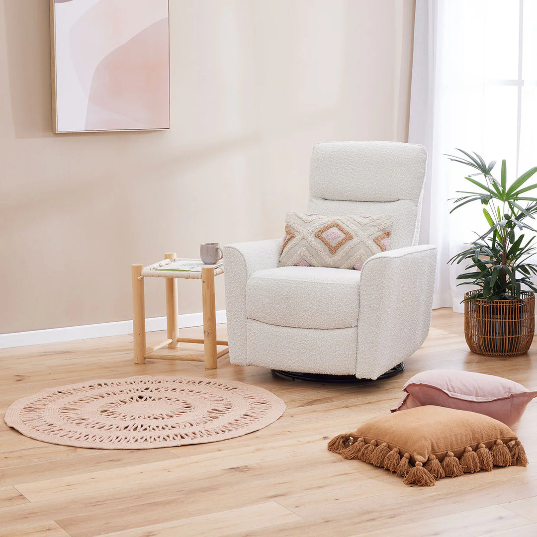 iL Tutto Felix Recliner Glider Nursery Chair in Vanilla Bouclé