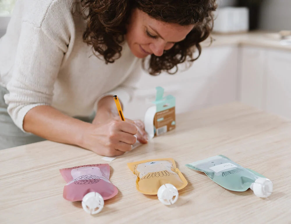 Cherub Baby Reusable Baby Food / Yoghurt Pouches Bundle Kit | Cerulean & Sage V2