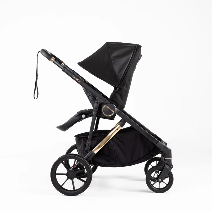 Bambini LISBON Single-to-Double Pram - NOAH Black/Gold - Future-Proof Bundle