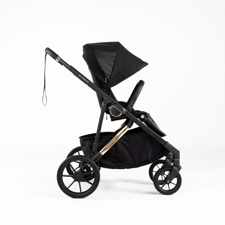 Bambini LISBON Single-to-Double Pram - NOAH Black/Gold - Future-Proof Bundle
